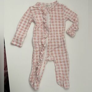 Spearmint ruffle onesie